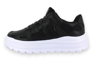 Foto 2 | Tenis Casual Negro Blanco Mujer Cromcues Newk