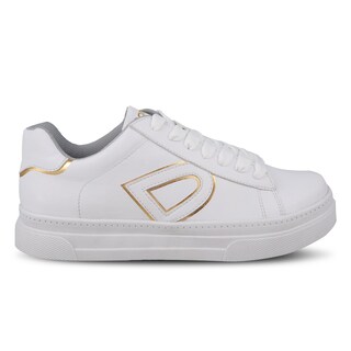 Foto 2 | Tenis Sneaker Dominiq 2302 Color Blanco/oro Para Mujer