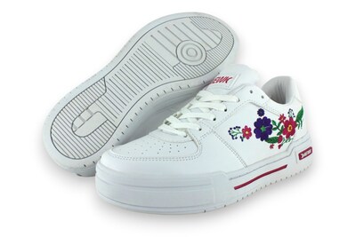 Foto 1 | Tenis Casual Blanco Rosa Verde Mujer Panther Newk