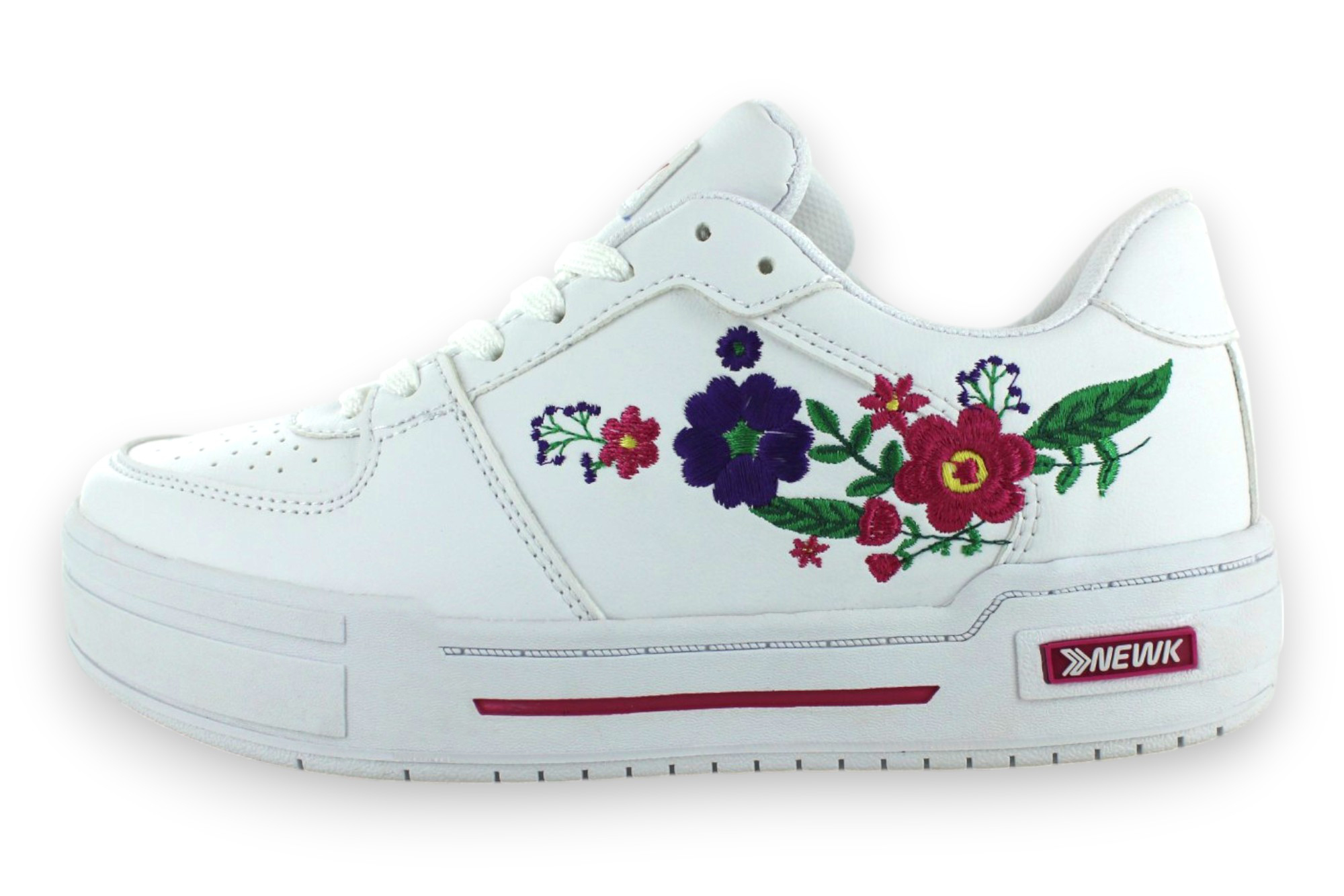 Foto 3 pulgar | Tenis Casual Blanco Rosa Verde Mujer Panther Newk