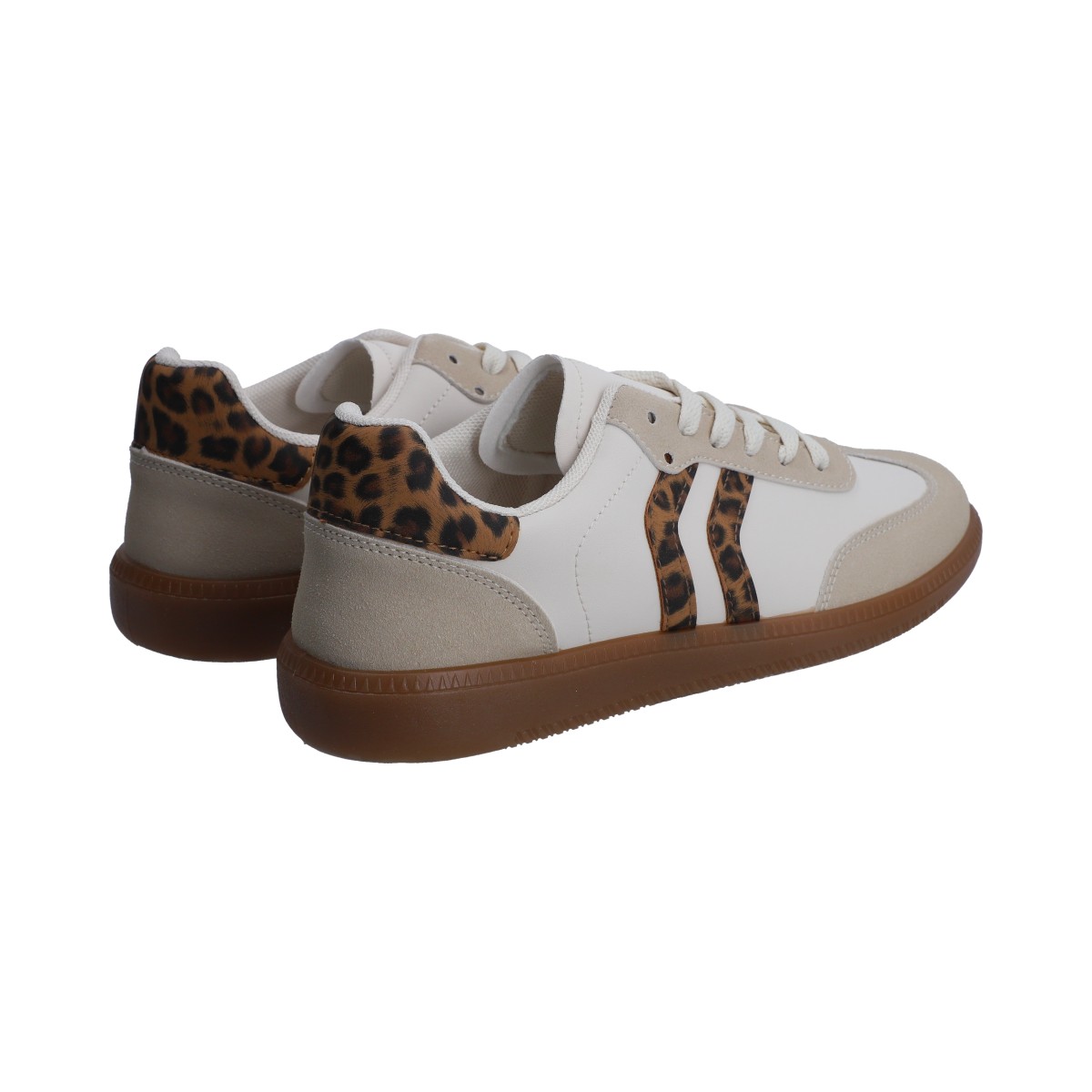 Foto 4 pulgar | Tenis Casuales Berlin Blancos y Animal Print para Dama