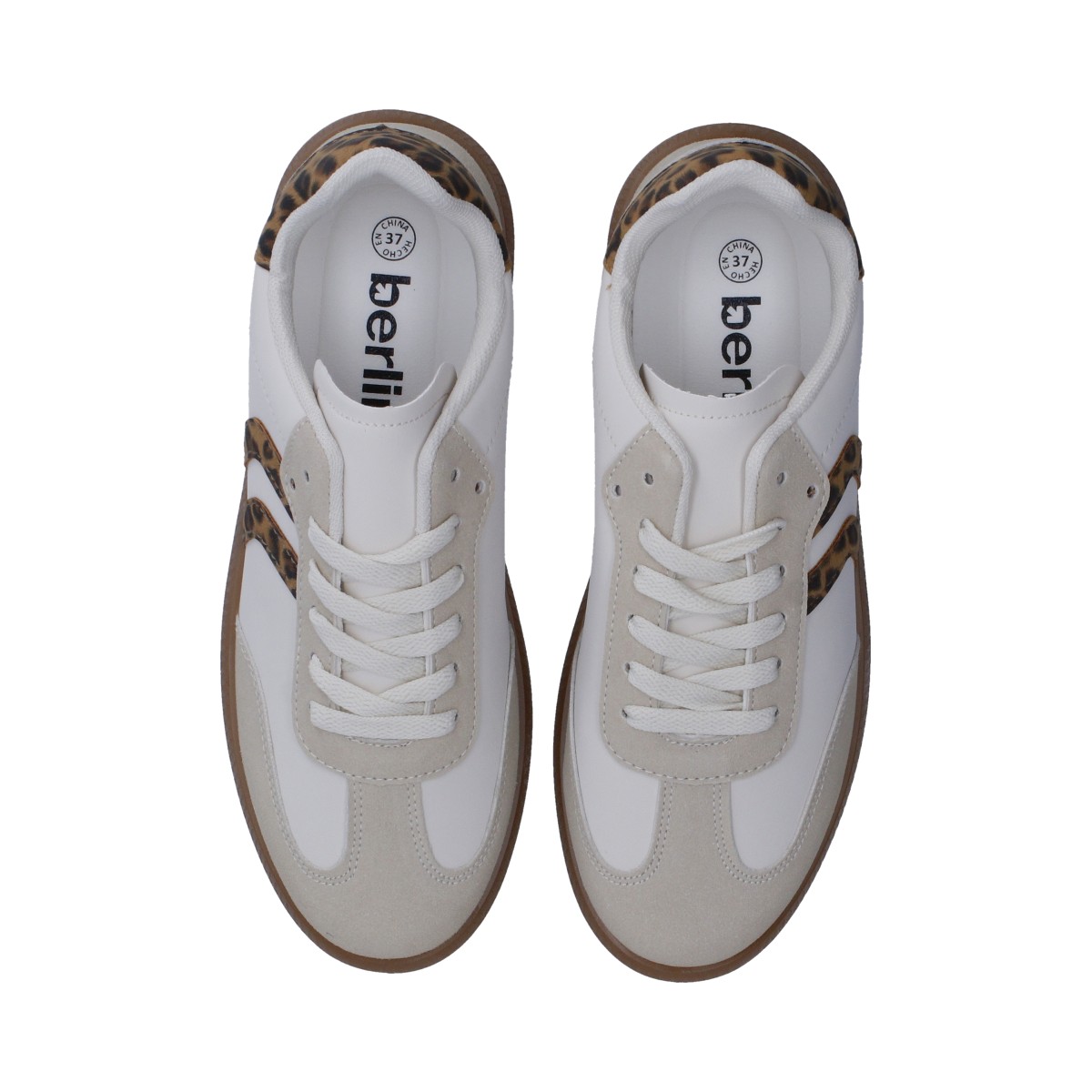 Foto 4 | Tenis Casuales Berlin Blancos y Animal Print para Dama