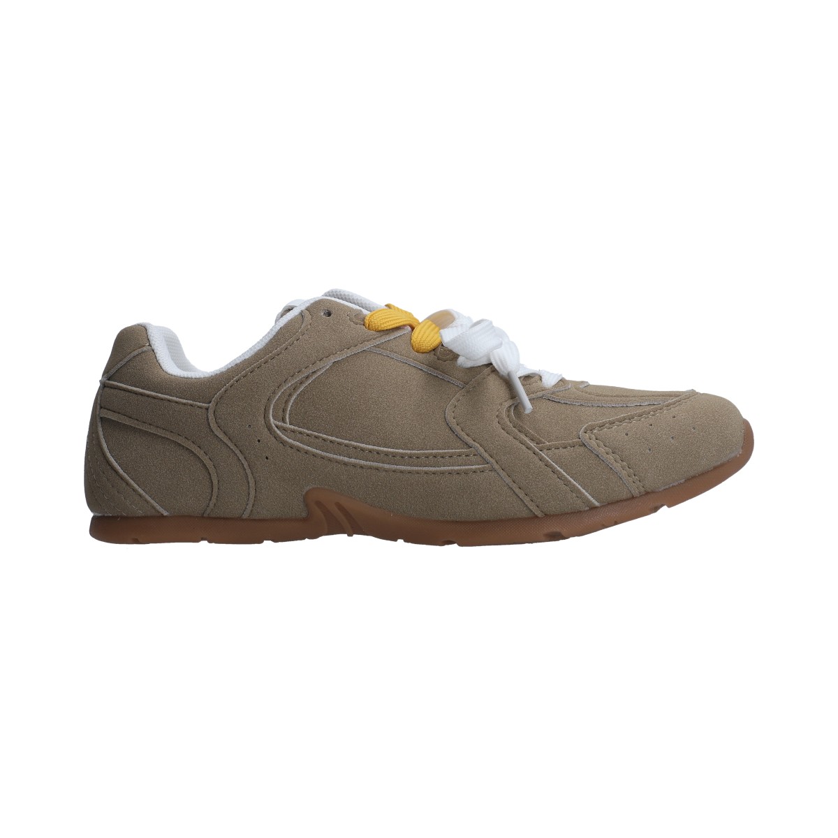 Foto 6 pulgar | Tenis Casuales Berlin Taupe con Agujetas Naranja y Blanco para Dama