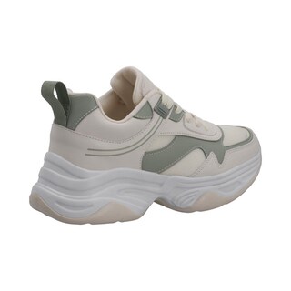 Foto 3 | Tenis Mujer Ovx Casual Agujetas Comodo Textil Beige