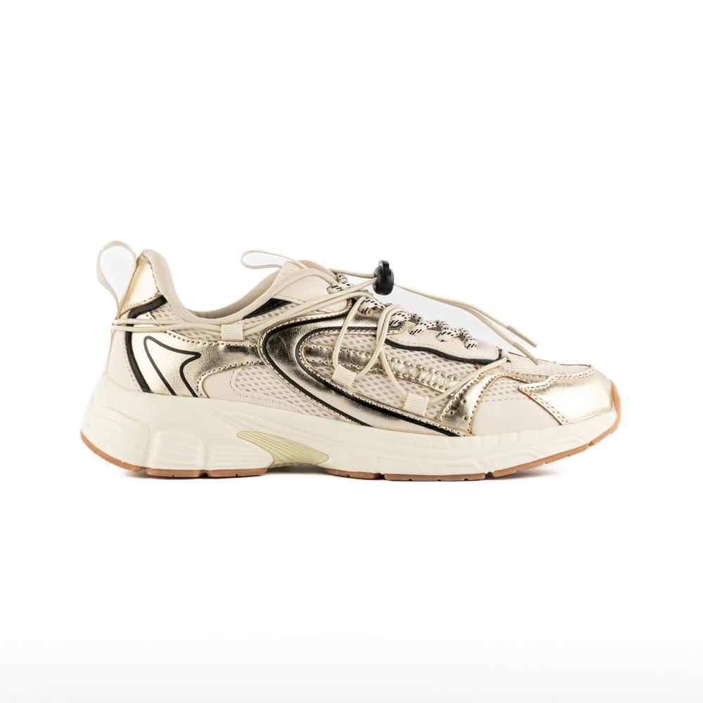 Tenis Sneaker Plataforma Moda 5cm Para Mujer Walki Marimar Beige