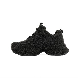 Foto 2 | Tenis Sneaker Plataforma Brillos Moda 5cm Para Mujer Walki Tulia Negro