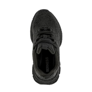 Foto 3 | Tenis Sneaker Plataforma Brillos Moda 5cm Para Mujer Walki Tulia Negro