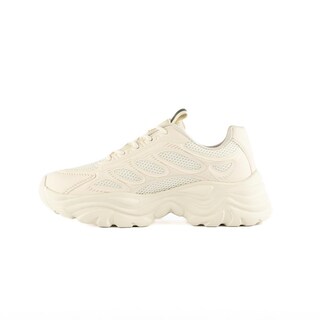 Foto 4 | Tenis Sneaker Moda Brillo Plataforma 5cm Para Mujer Walki Dulce Beige