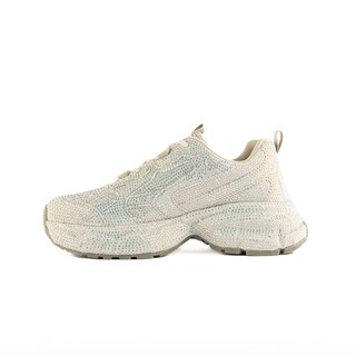 Foto 2 | Tenis Sneaker Plataforma Brillos Moda 5cm Para Mujer Walki Tulia Beige