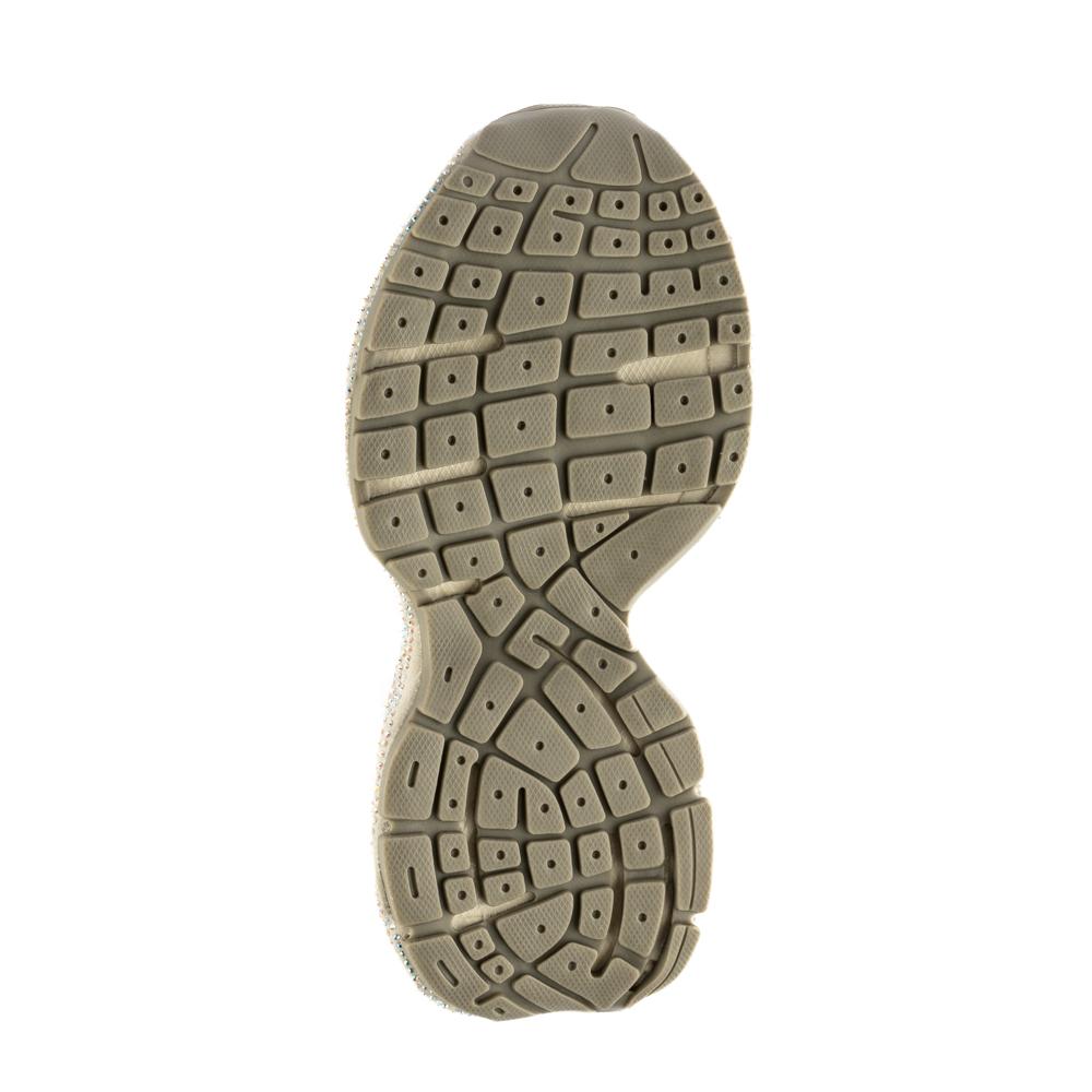 Foto 5 pulgar | Tenis Sneaker Plataforma Brillos Moda 5cm Para Mujer Walki Tulia Beige