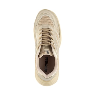 Foto 3 | Tenis Sneaker Moda Brillo Plataforma 5cm Para Mujer Walki Dulce Dorado
