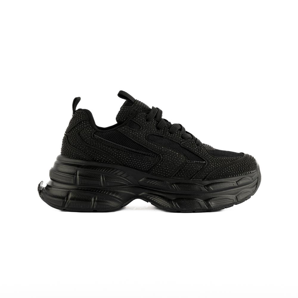 Tenis Sneaker Plataforma Moda 5cm Para Mujer Walki Dania Negro
