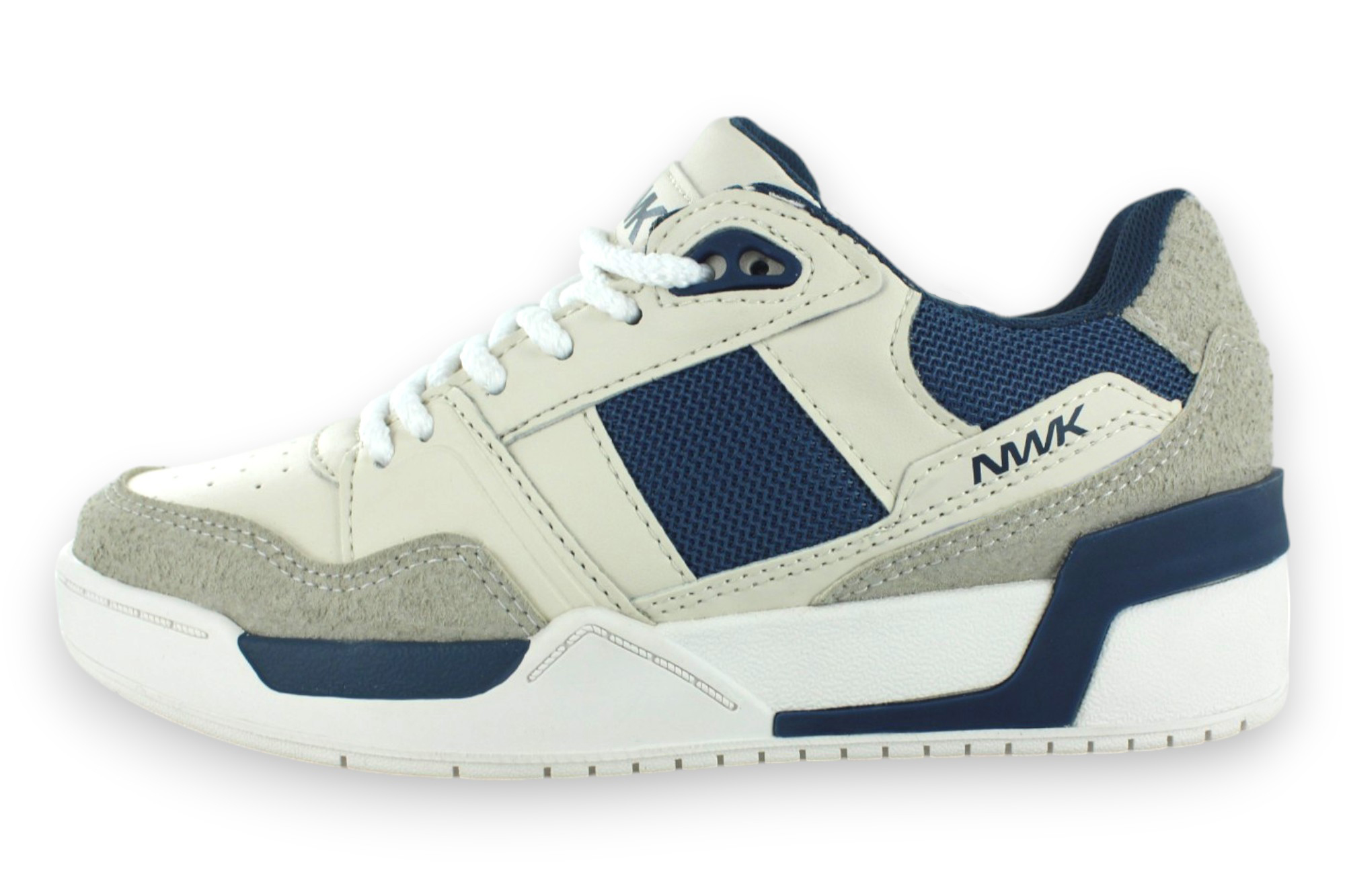 Foto 3 pulgar | Tenis Casual Blanco Azul Mujer Canter Newk