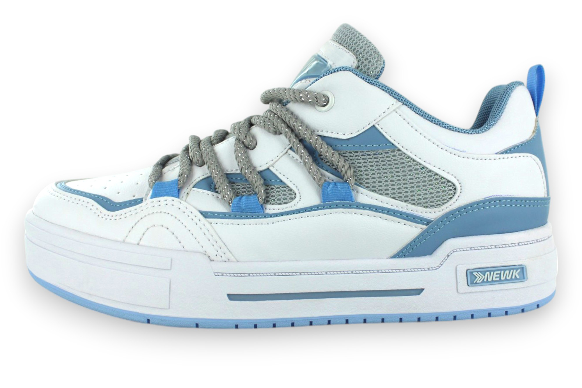 Foto 3 pulgar | Tenis Casual Blanco Azul Cielo Mujer Lupina Newk