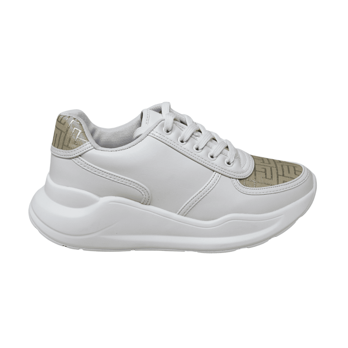 Foto 3 pulgar | Teni Casual De Plataforma L14 Blanco Dorado Para Mujer