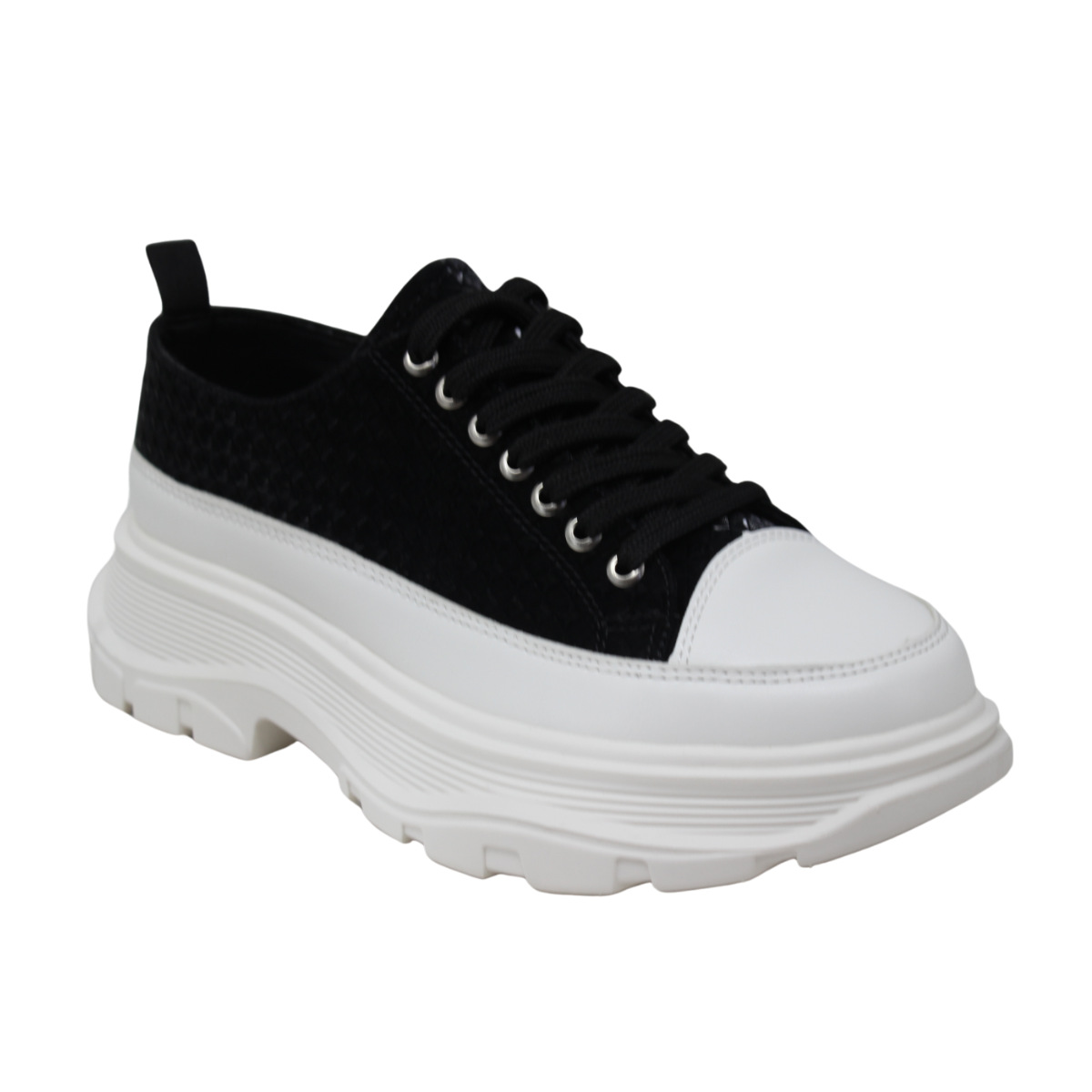 Foto 3 pulgar | Teni Casual De Plataforma L16 Negro Blanco Para Mujer