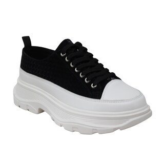 Foto 2 | Teni Casual De Plataforma L16 Negro Blanco Para Mujer