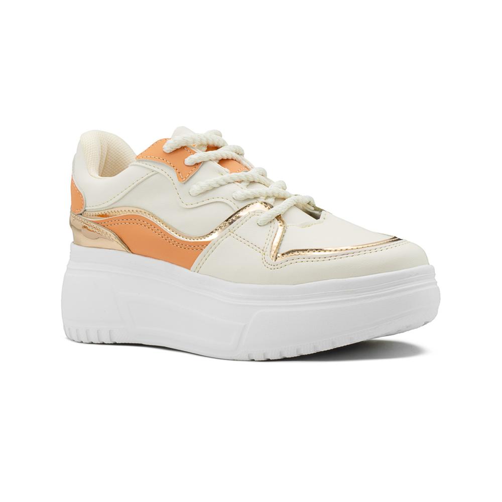 Foto 6 pulgar | Tenis Para Mujer Casuales Con Plataforma Chunky Latte/mamey Beige