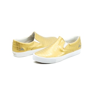 Foto 2 | Tenis Pirma Choclo Para Mujer Slip On Color Dorado Dorado