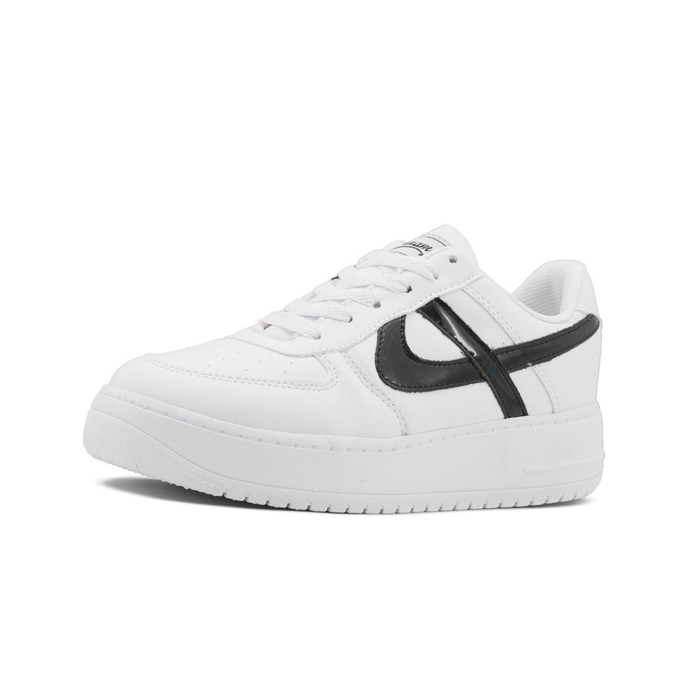 Foto 4 pulgar | Tenis Panam Con Plataforma Para Dama Urbano En Blanco-negro Blanco