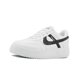 Foto 3 | Tenis Panam Con Plataforma Para Dama Urbano En Blanco-negro Blanco