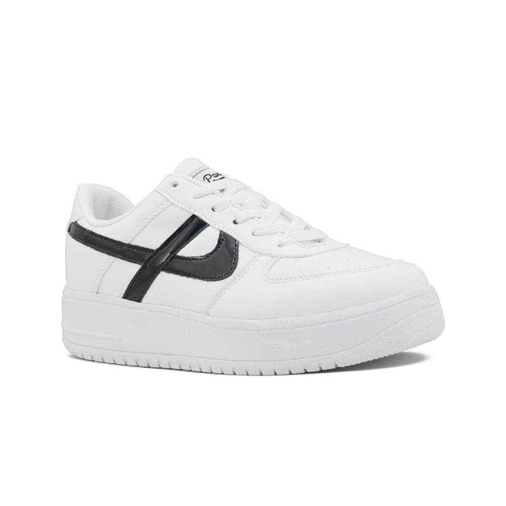 Foto 4 | Tenis Panam Con Plataforma Para Dama Urbano En Blanco-negro Blanco