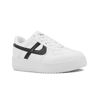 Foto 4 | Tenis Panam Con Plataforma Para Dama Urbano En Blanco-negro Blanco