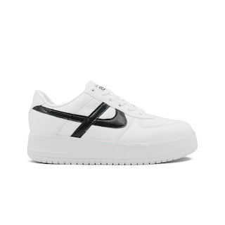 Foto 6 | Tenis Panam Con Plataforma Para Dama Urbano En Blanco-negro Blanco
