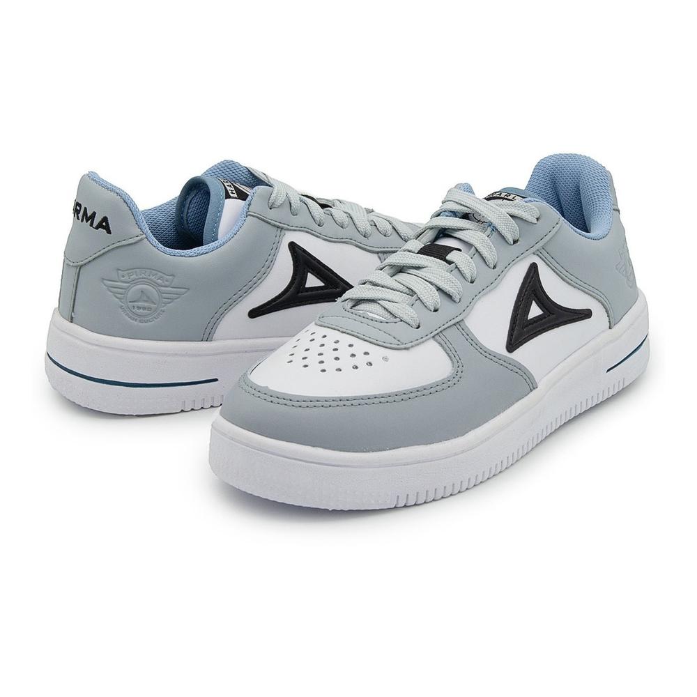 Tenis Pirma Casual Para Dama Color Blanco Gris 22-26 Blanco