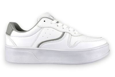 Foto 3 | Tenis Casual Blanco Gris Mujer Bluferno Newk
