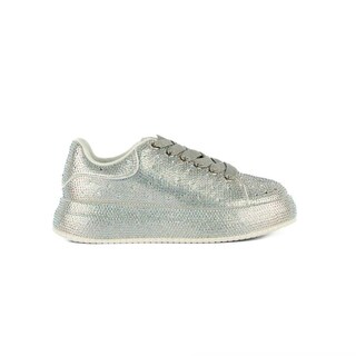 Foto 1 | Tenis Sneaker Plataforma Moda 4cm Para Mujer Walki Zuria Plateado