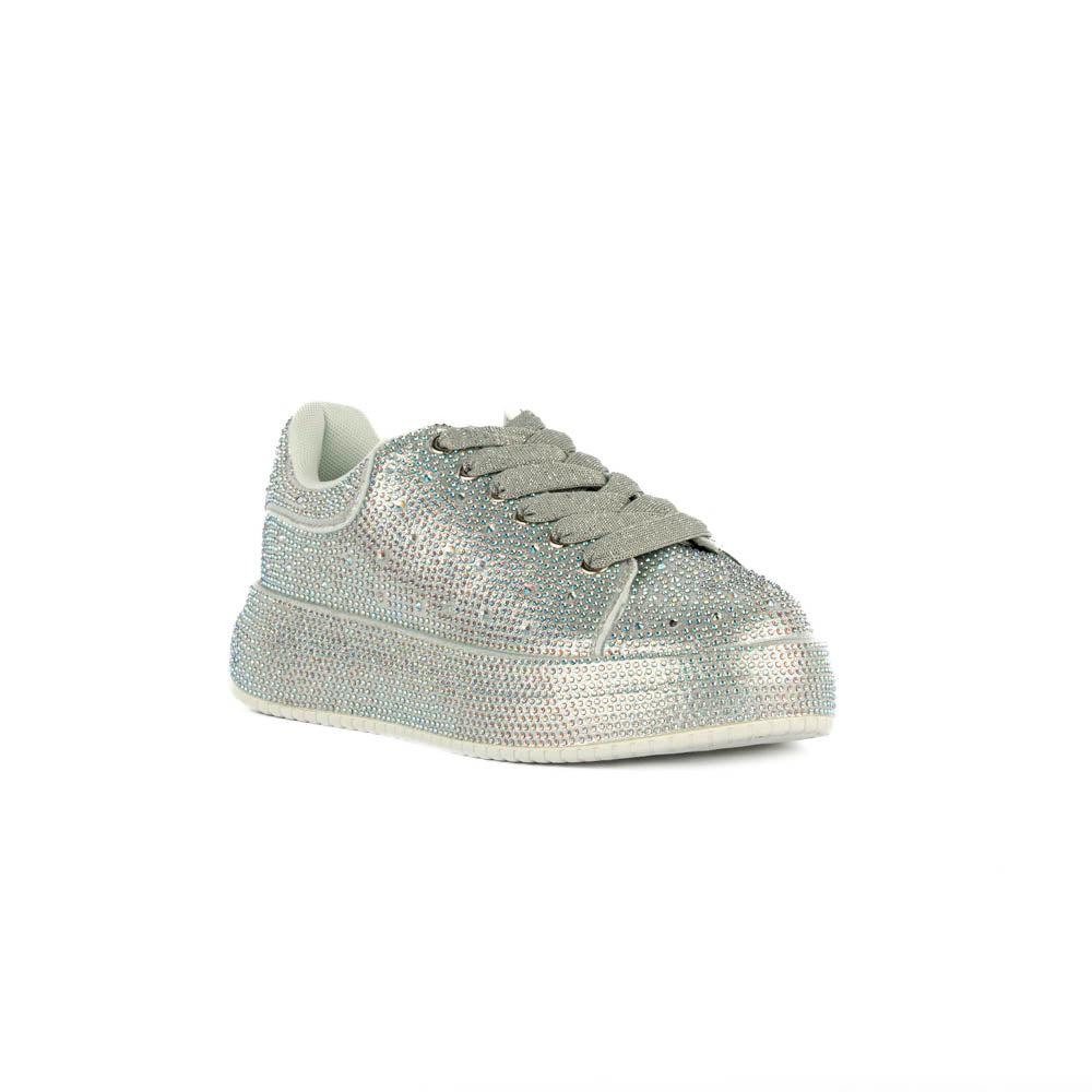 Foto 2 | Tenis Sneaker Plataforma Moda 4cm Para Mujer Walki Zuria Plateado