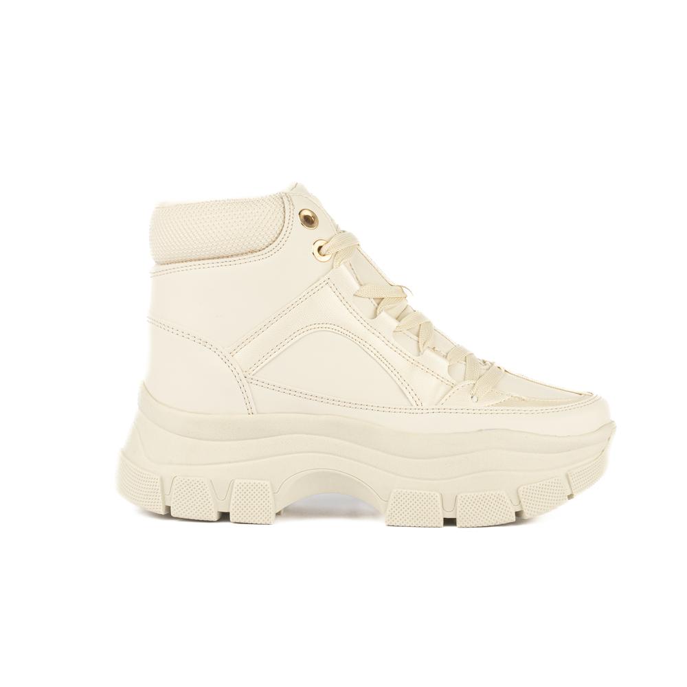 Foto 2 pulgar | Tenis Sneaker Bota Plataforma Casual Para Mujer Walki Meredith Beige