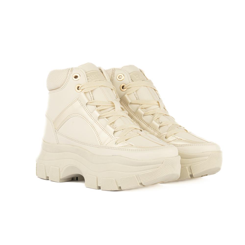 Foto 3 pulgar | Tenis Sneaker Bota Plataforma Casual Para Mujer Walki Meredith Beige