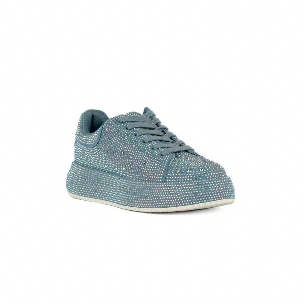 Foto 2 | Tenis Sneaker Plataforma Moda 4cm Para Mujer Walki Zuria Azul