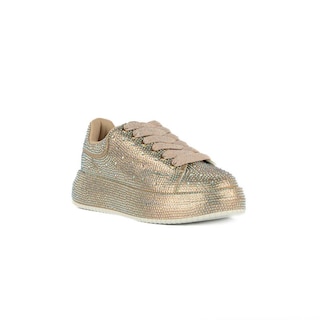 Foto 2 | Tenis Sneaker Plataforma Moda 4cm Para Mujer Walki Zuria Dorado