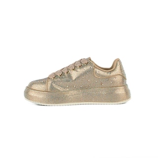 Foto 3 | Tenis Sneaker Plataforma Moda 4cm Para Mujer Walki Zuria Dorado