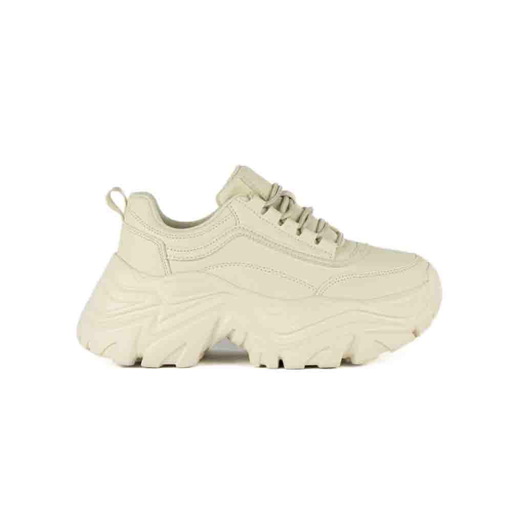 Foto 1 | Tenis Sneaker Moda Plataforma 6.5cm Para Mujer Walki Jennifer Beige