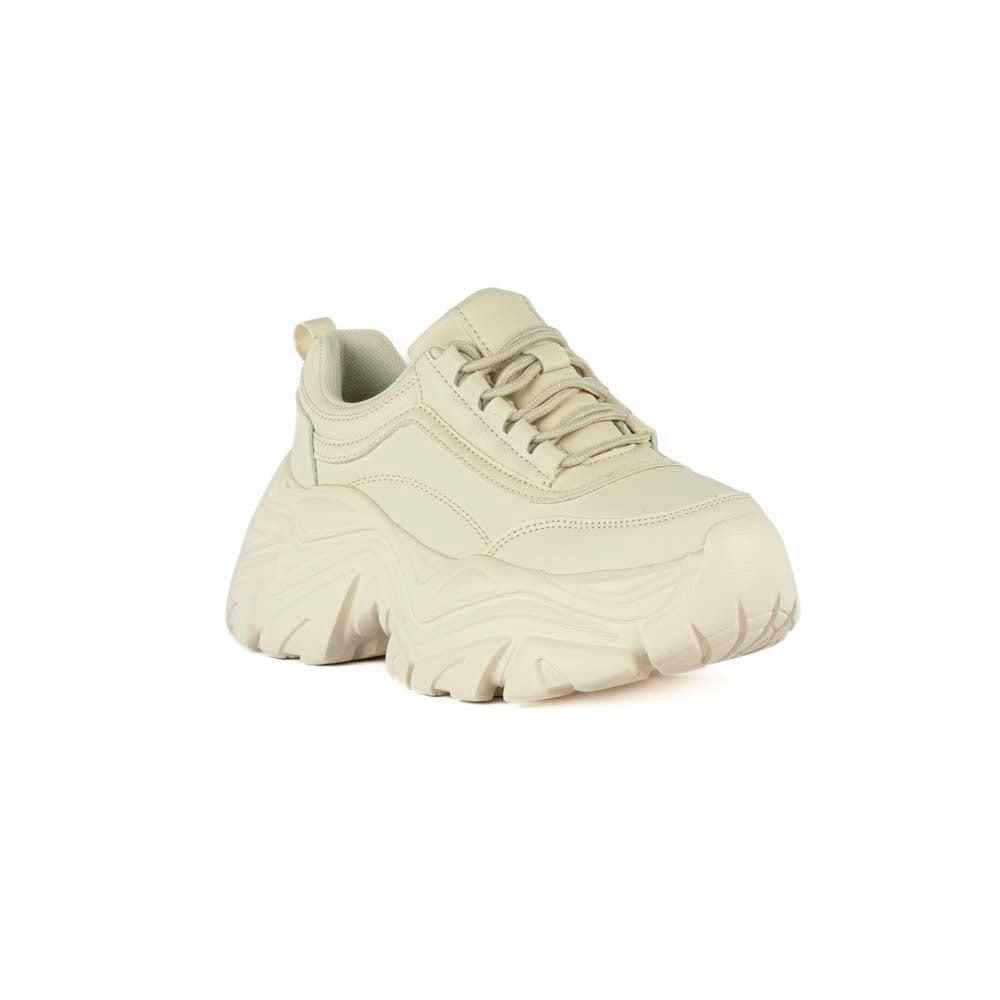 Foto 2 | Tenis Sneaker Moda Plataforma 6.5cm Para Mujer Walki Jennifer Beige