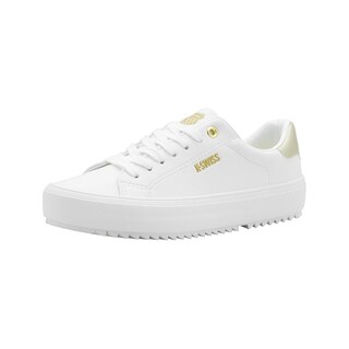 Foto 4 | Tenis Para Mujer K-swiss Moda Color Blanco Oro Super Comodos Blanco