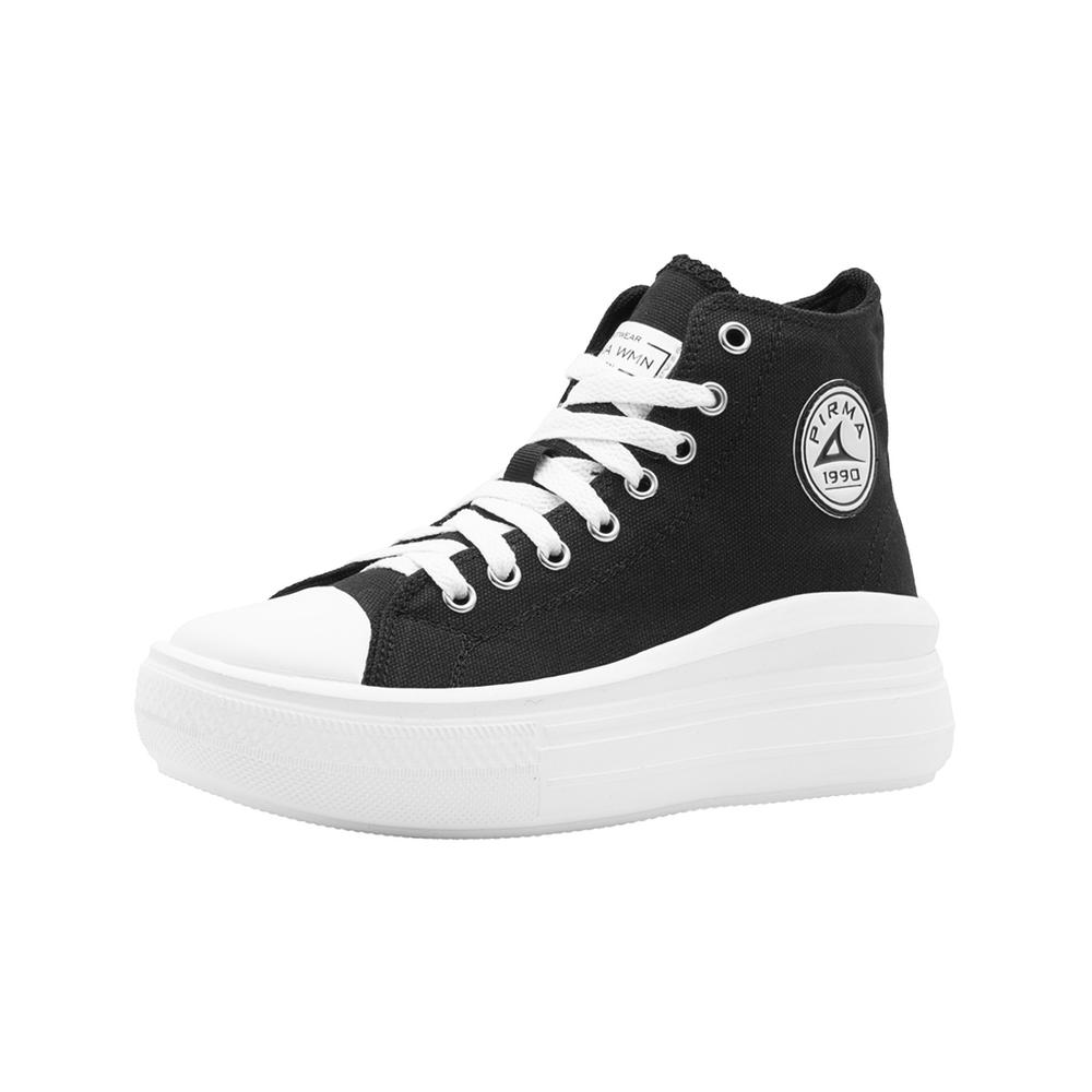Foto 4 | Tenis Para Mujer Pirma  Plataforma Chunky Lona Color Negro Negro