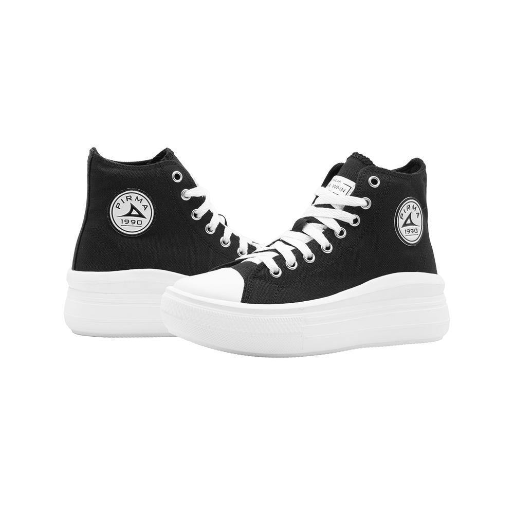 Foto 6 | Tenis Para Mujer Pirma  Plataforma Chunky Lona Color Negro Negro