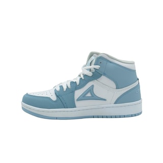 Foto 2 | Tenis Para Mujer Pirma Piel Blanco Cosido Bota Comodos Azul