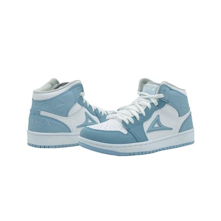 Foto 4 | Tenis Para Mujer Pirma Piel Blanco Cosido Bota Comodos Azul