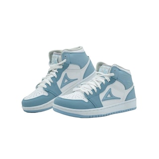 Foto 5 | Tenis Para Mujer Pirma Piel Blanco Cosido Bota Comodos Azul