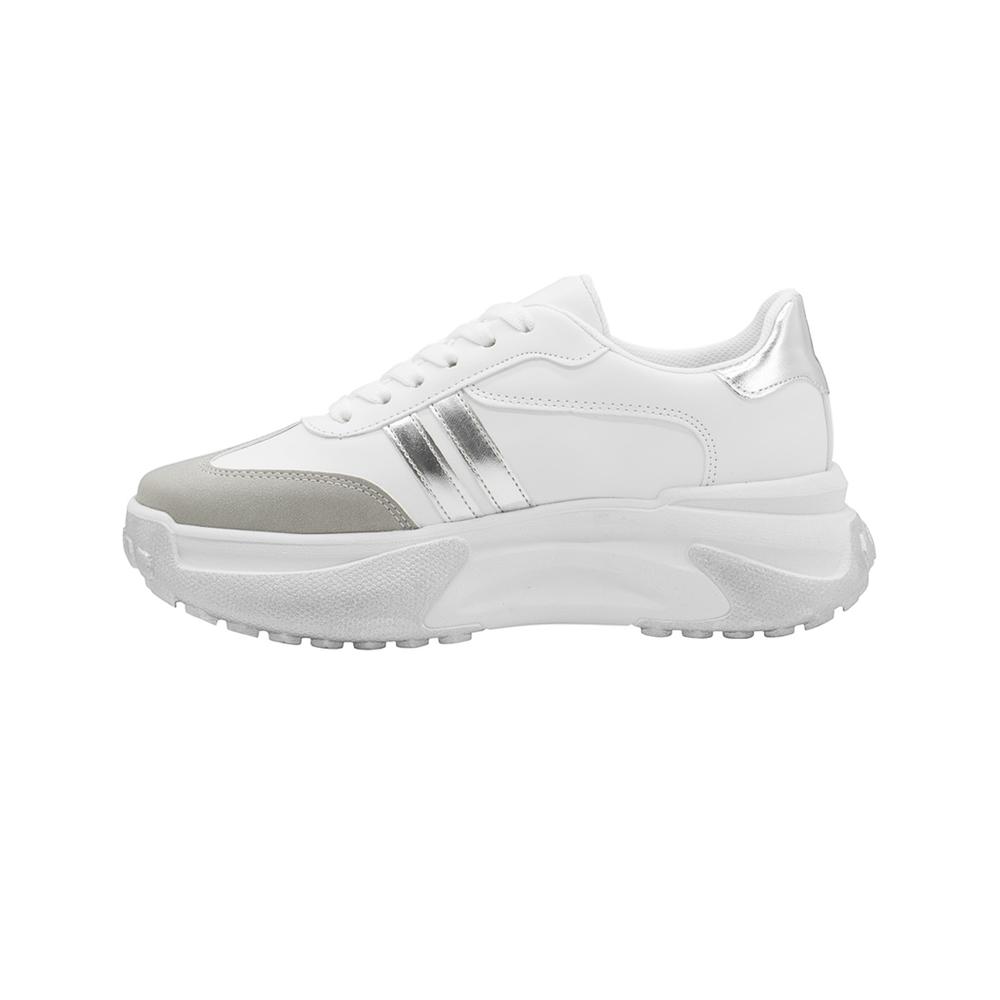Foto 2 | Tenis Para Mujer Suela Chunky Plataforma Moda Color Blanco Blanco