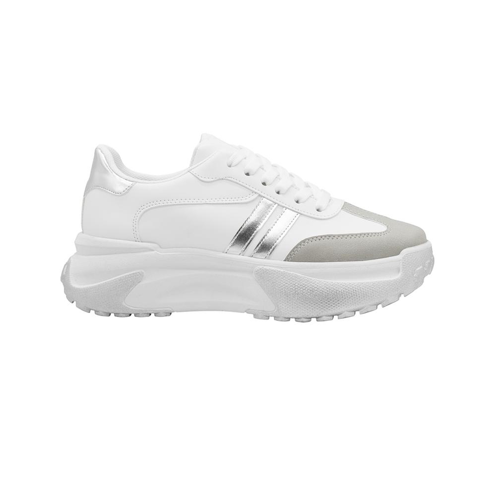 Foto 3 | Tenis Para Mujer Suela Chunky Plataforma Moda Color Blanco Blanco