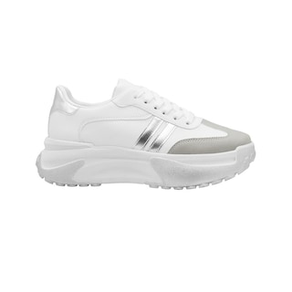 Foto 3 | Tenis Para Mujer Suela Chunky Plataforma Moda Color Blanco Blanco