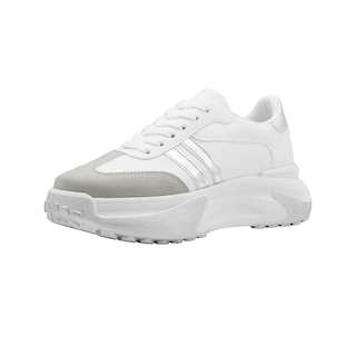 Foto 4 | Tenis Para Mujer Suela Chunky Plataforma Moda Color Blanco Blanco