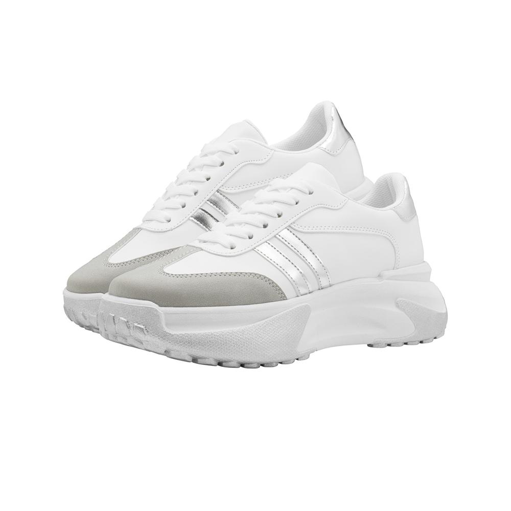 Foto 7 pulgar | Tenis Para Mujer Suela Chunky Plataforma Moda Color Blanco Blanco